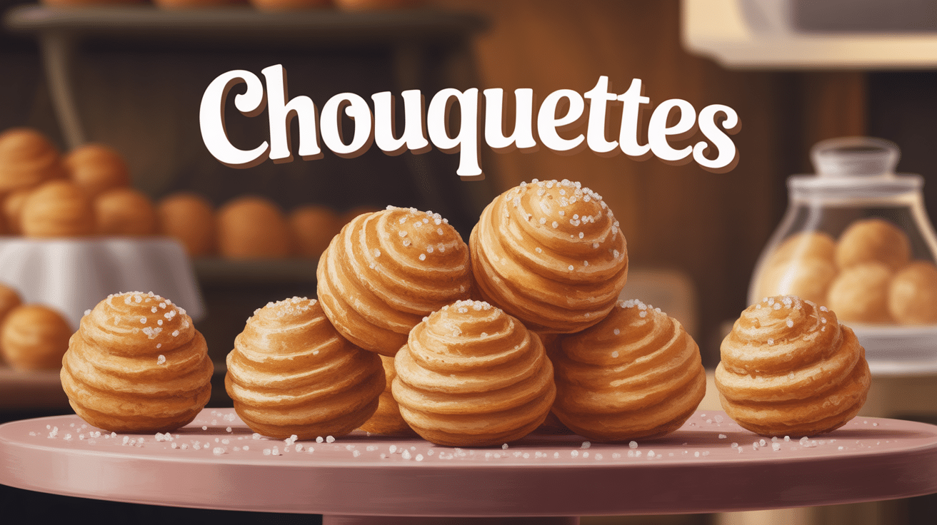 Chouquettes dorées avec sucre perlé