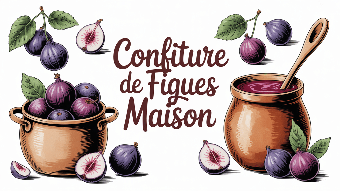 Pots de confiture de figues et figues fraîches
