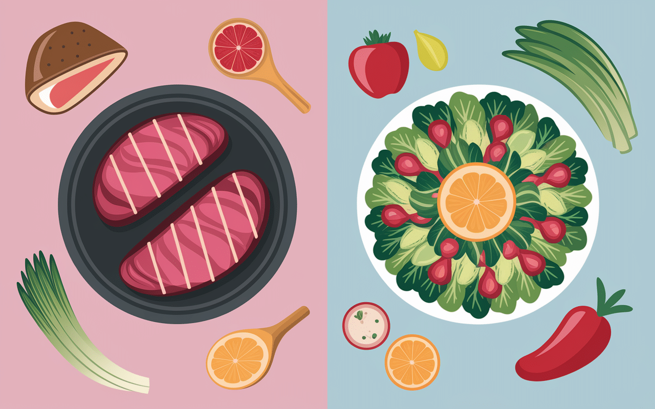 Équilibre nutritionnel avec salade et pierrade