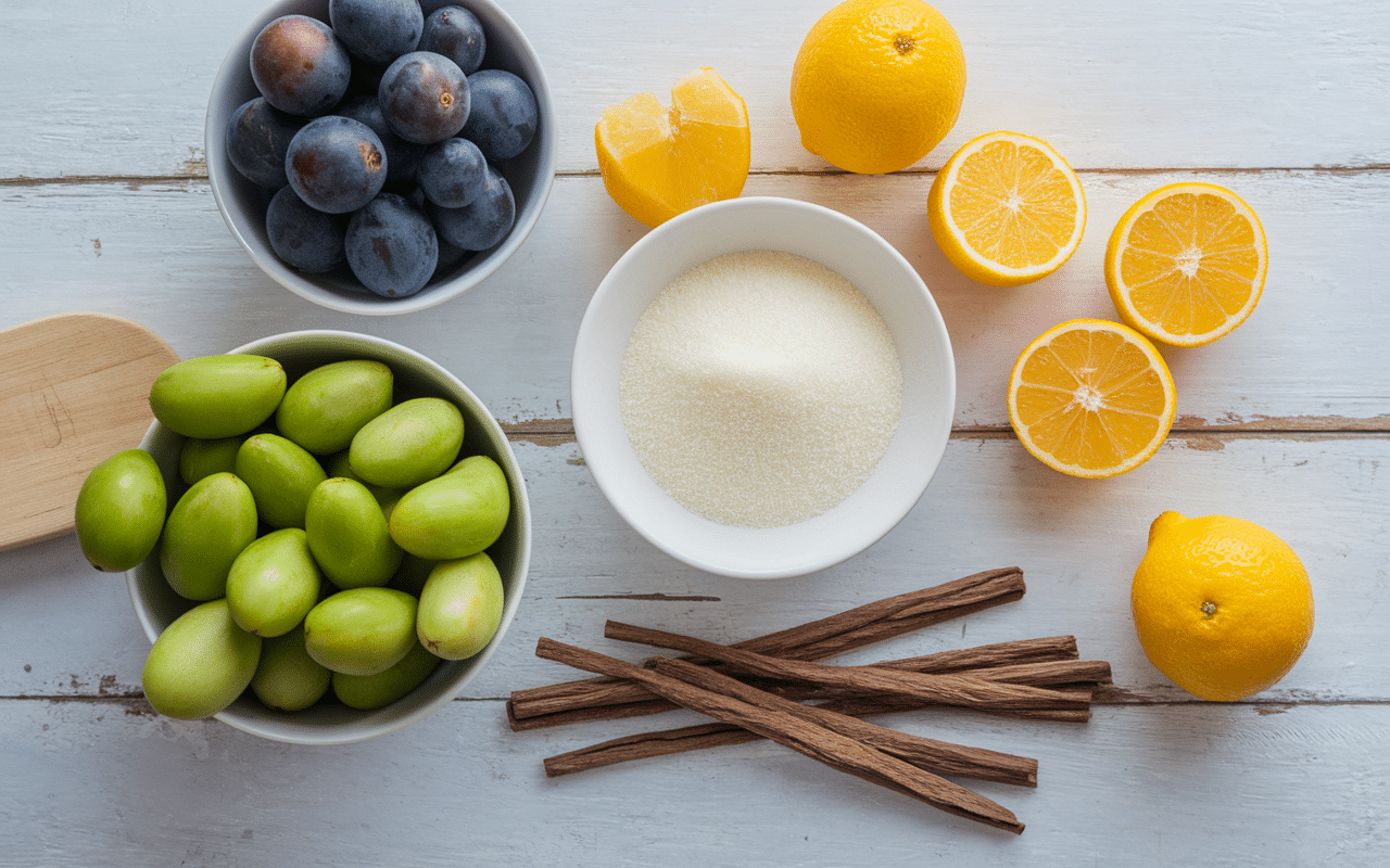 Ingrédients confiture de figues préparés