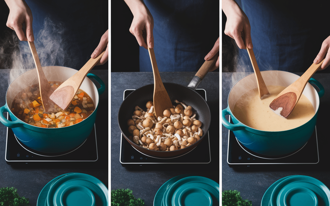 Préparation étape vol-au-vent grand-mère en cuisine