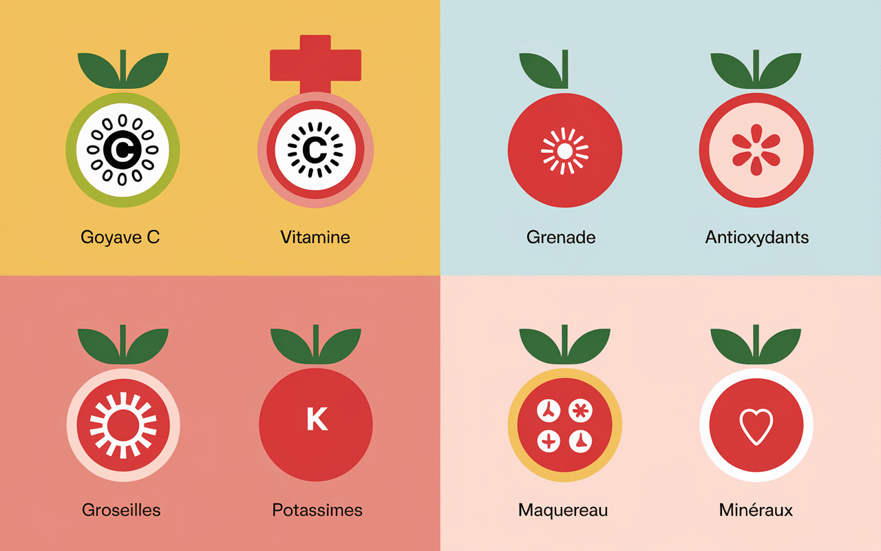 Infographie sur les nutriments des fruits en G.
