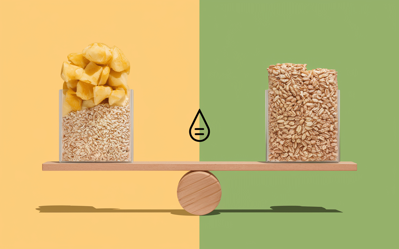 Comparaison barre de cereale flocon d avoine maison et industrielle