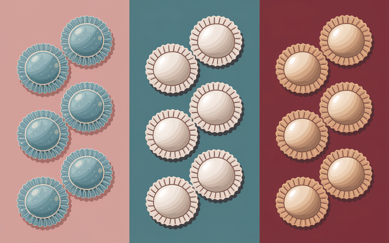 Trois types de raviolis vietnamiens, chinois, japonais côte à côte