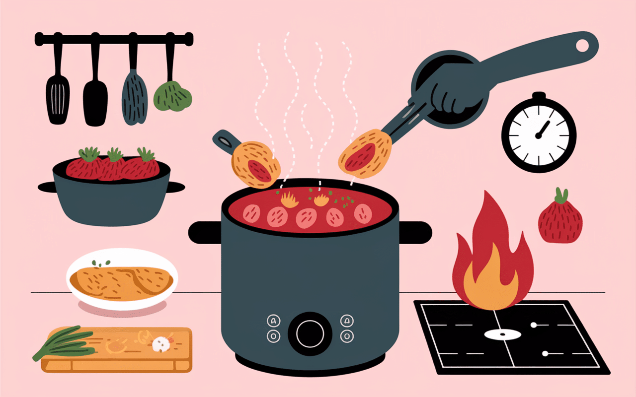 Étapes cuisson betteraves rouges autocuiseur schéma