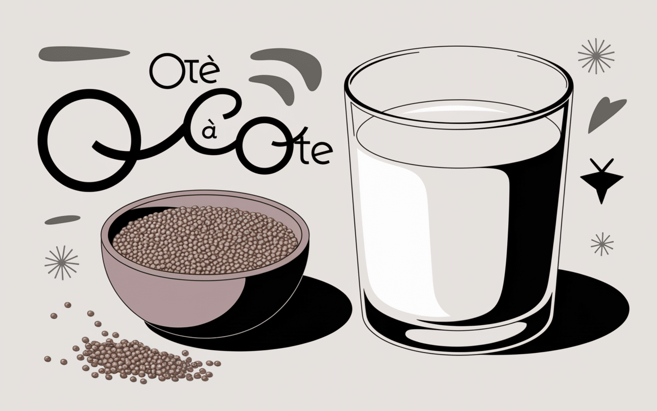 Synergie graine de chia lait de coco en illustration