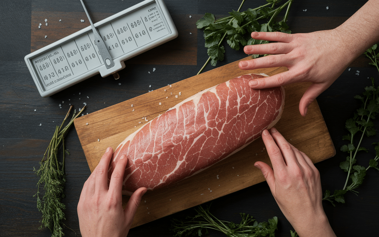 jambon a la broche cru sur planche pour choix