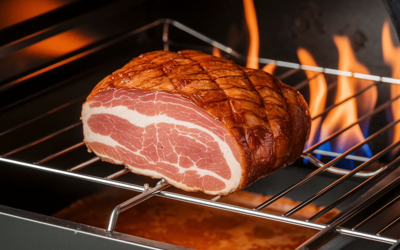jambon a la broche cuisson et thermomètre