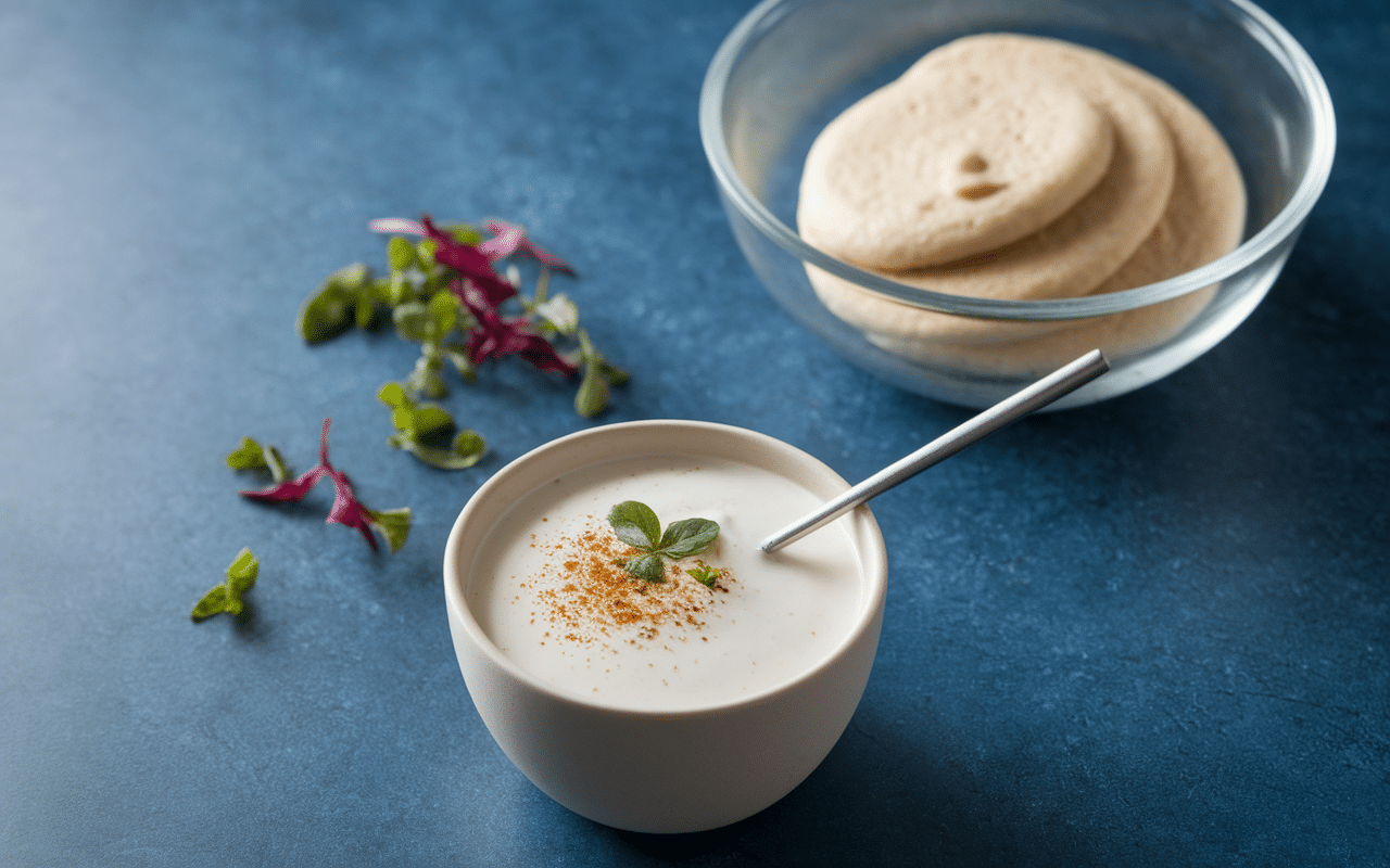 Bol yaourt pâte pancakes fluffy yaourt culinaire