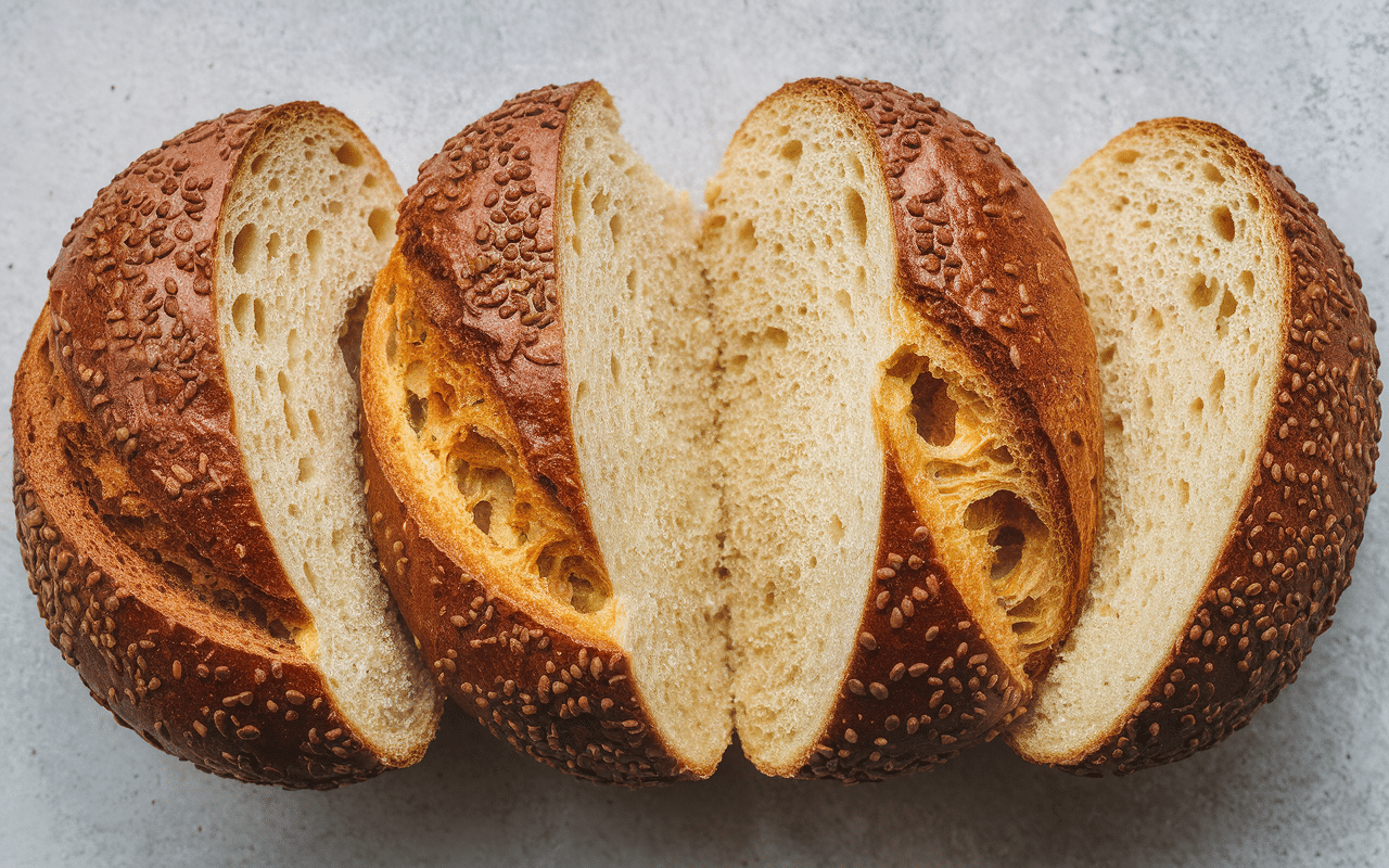 couches alternées de brioche feuilletée vue en coupe