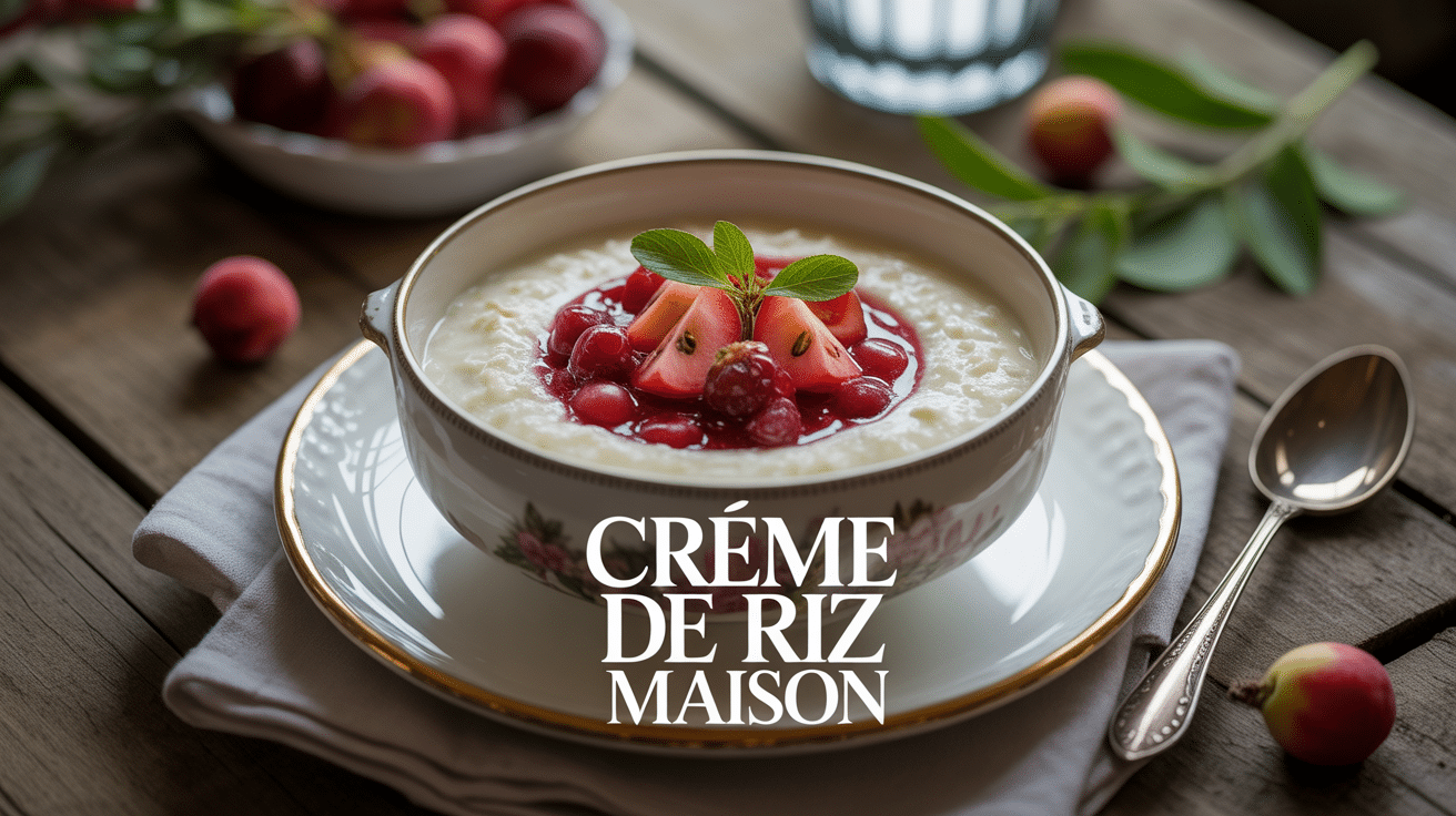 Creme de riz recette en bol avec fruits rouges