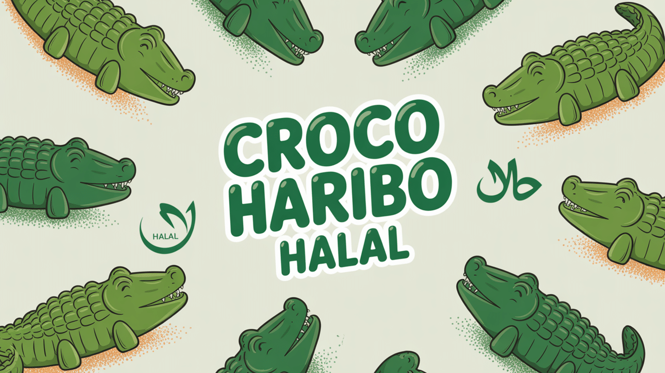 haribo croco halal ou pas bonbons crocodile verts illustration