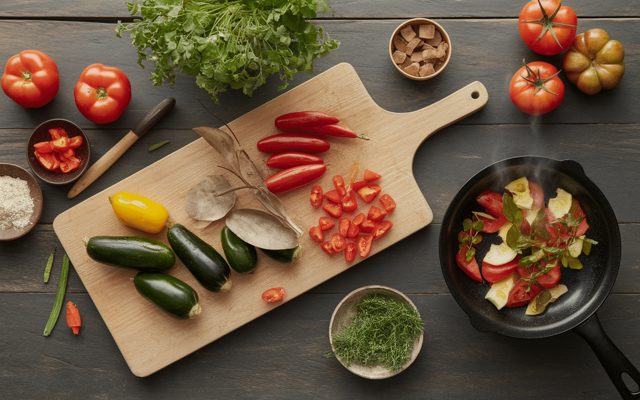 préparation légumes pour ratatouille en bocaux sans stérilisateur