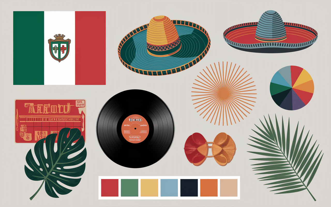 Moodboard visuel repas à thème idées déco