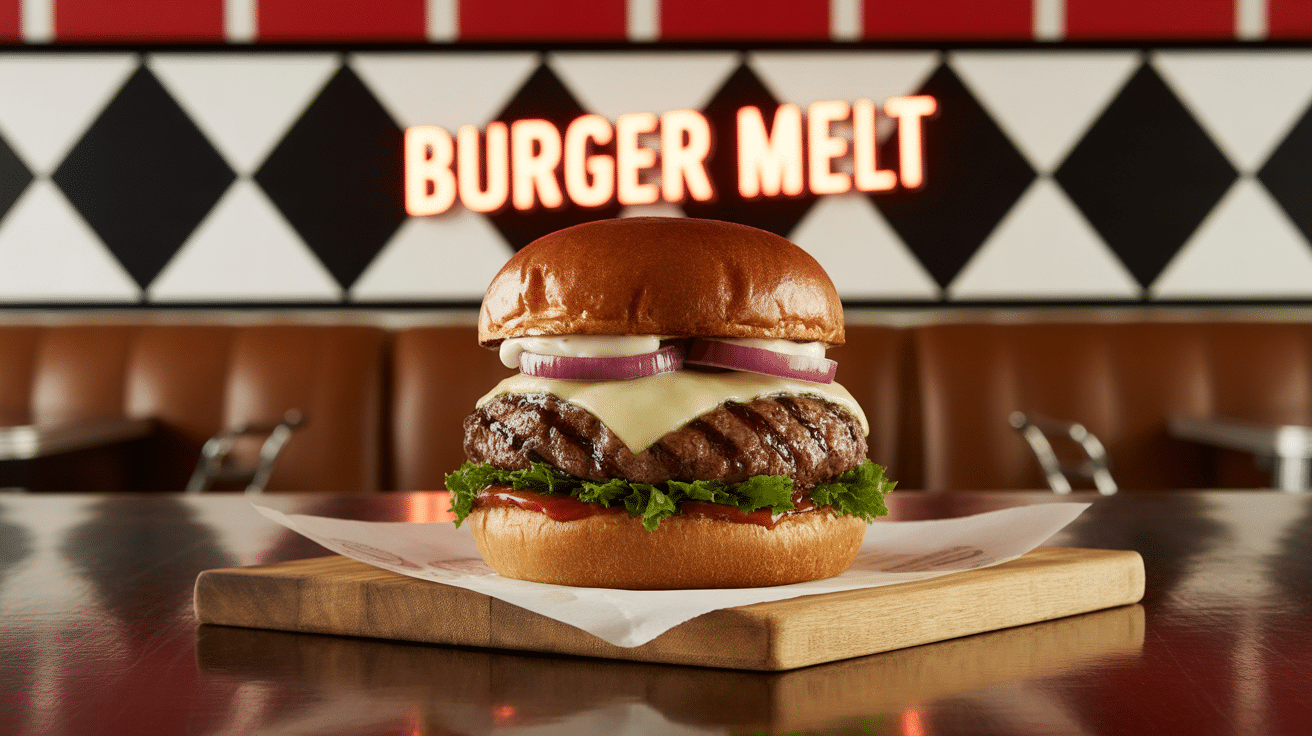 Burger melt pain de mie grillé fromage oignons