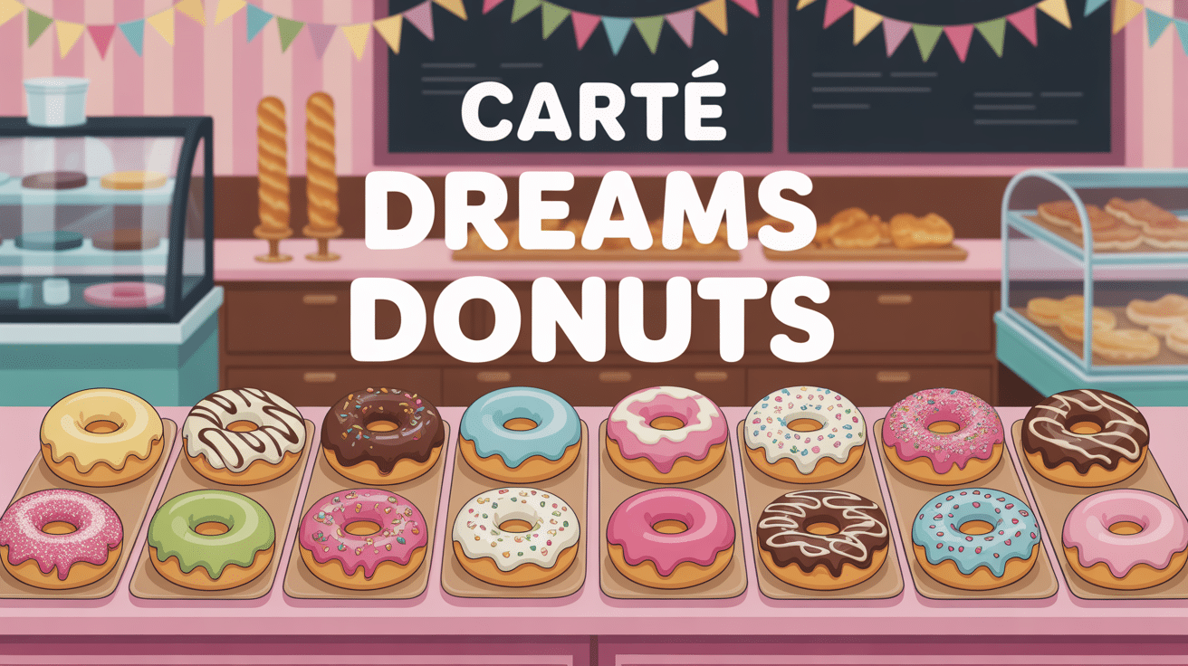 dreams donuts carte selection colorée
