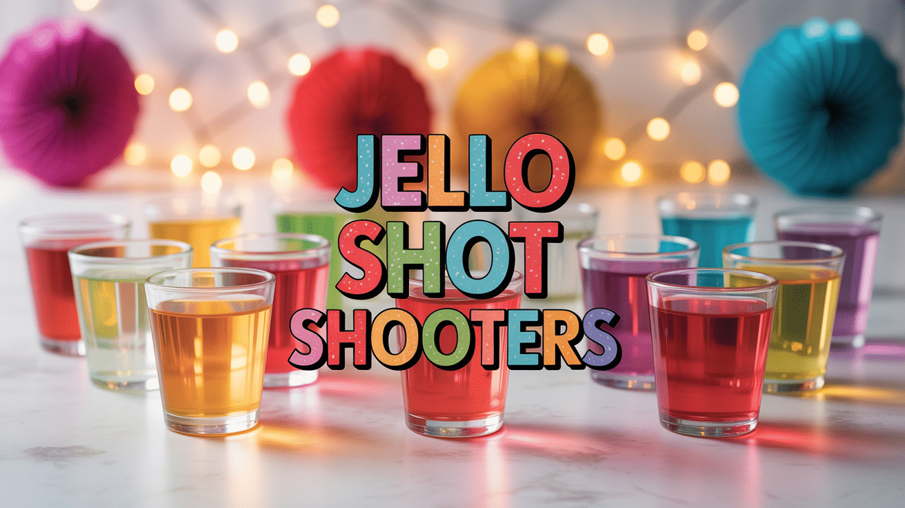 verres jello shot shooters multicolores sur table de fête