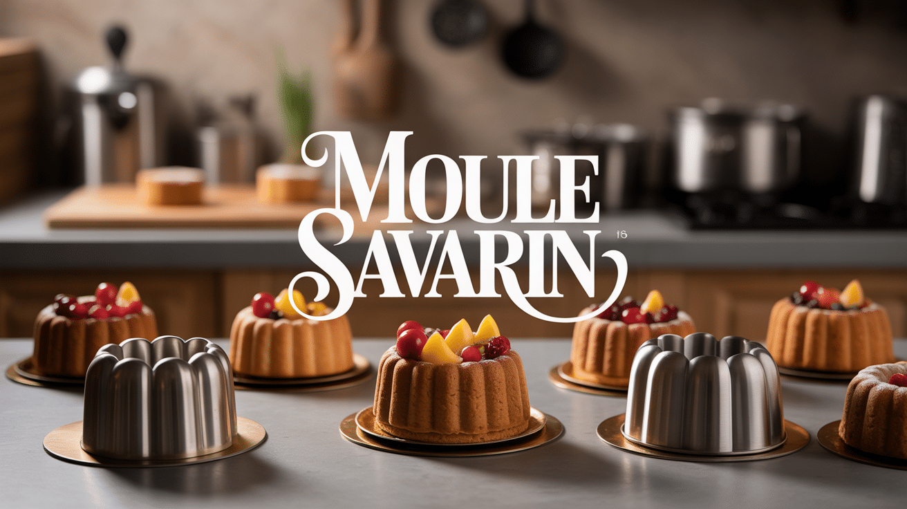 vue d'ensemble moule savarin avec gâteaux couronne