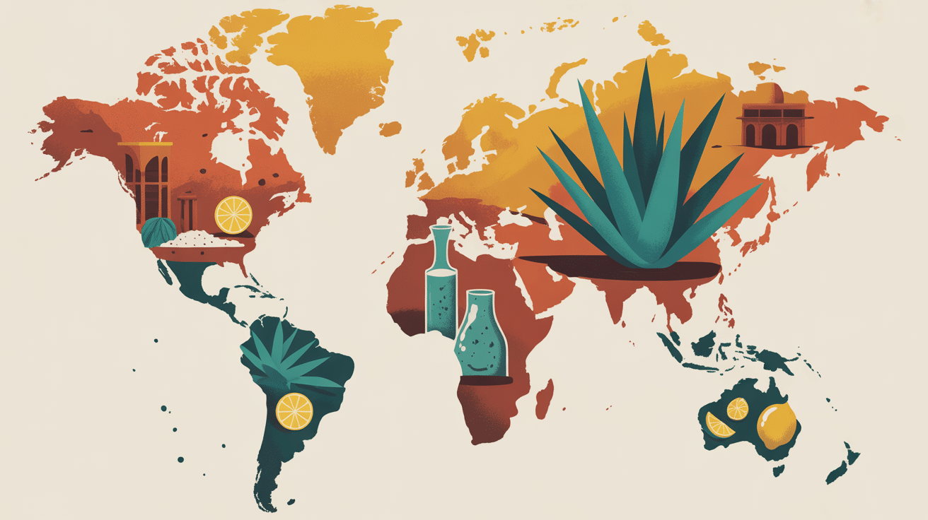 Carte du monde teq paf avec agave et citron