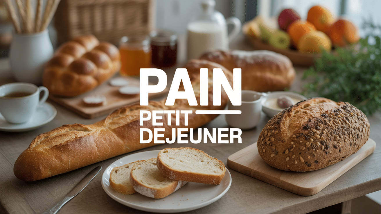 pain petit dej artisanal sur table matin