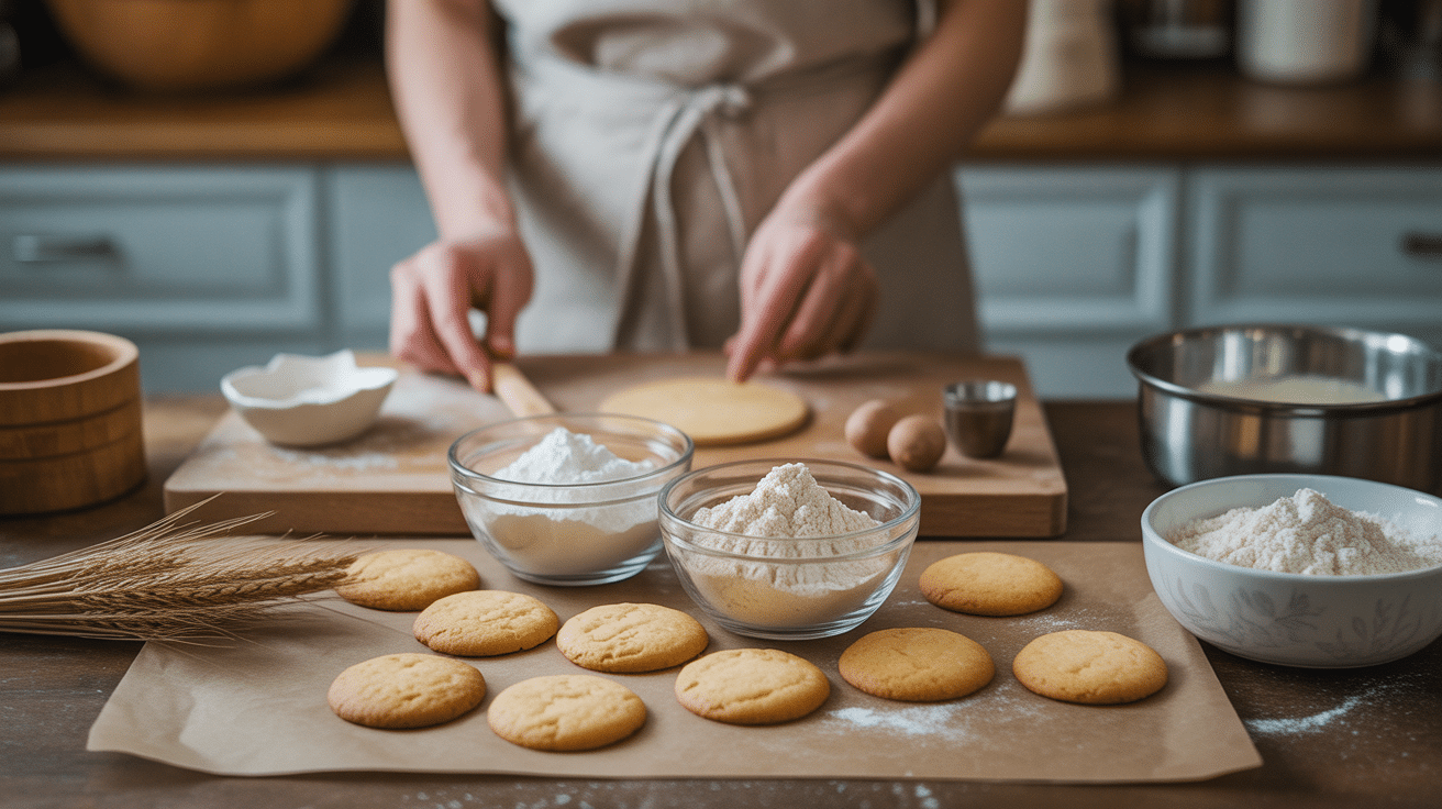 préparation ingrédients cookies sans gluten cuisine