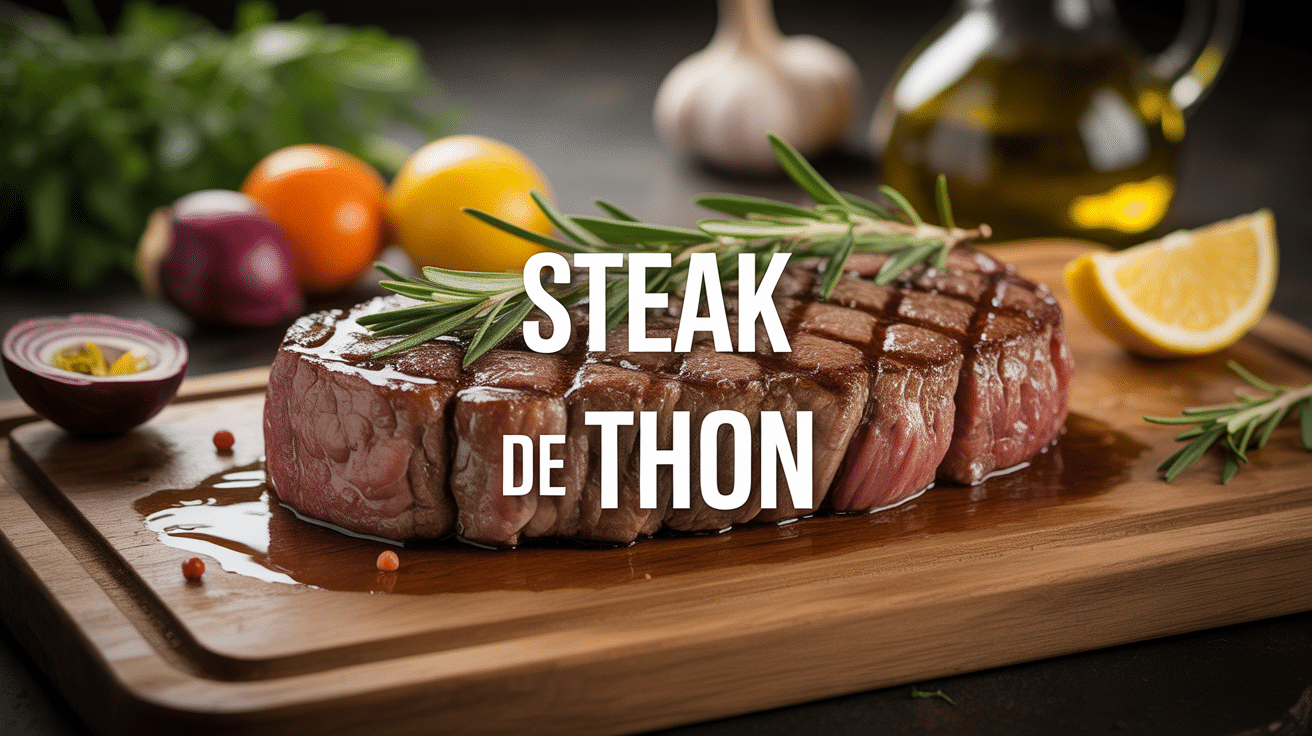 recette de steak de thon grillé avec légumes frais