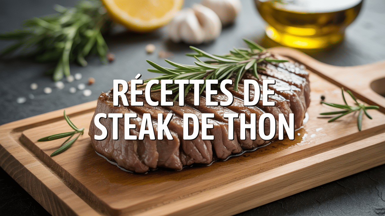 Steak de thon grillé recette sur planche bois