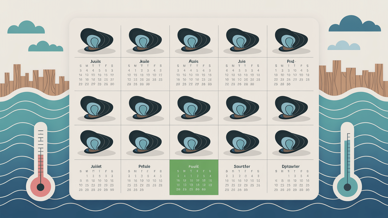 Saison des moules calendrier saison France