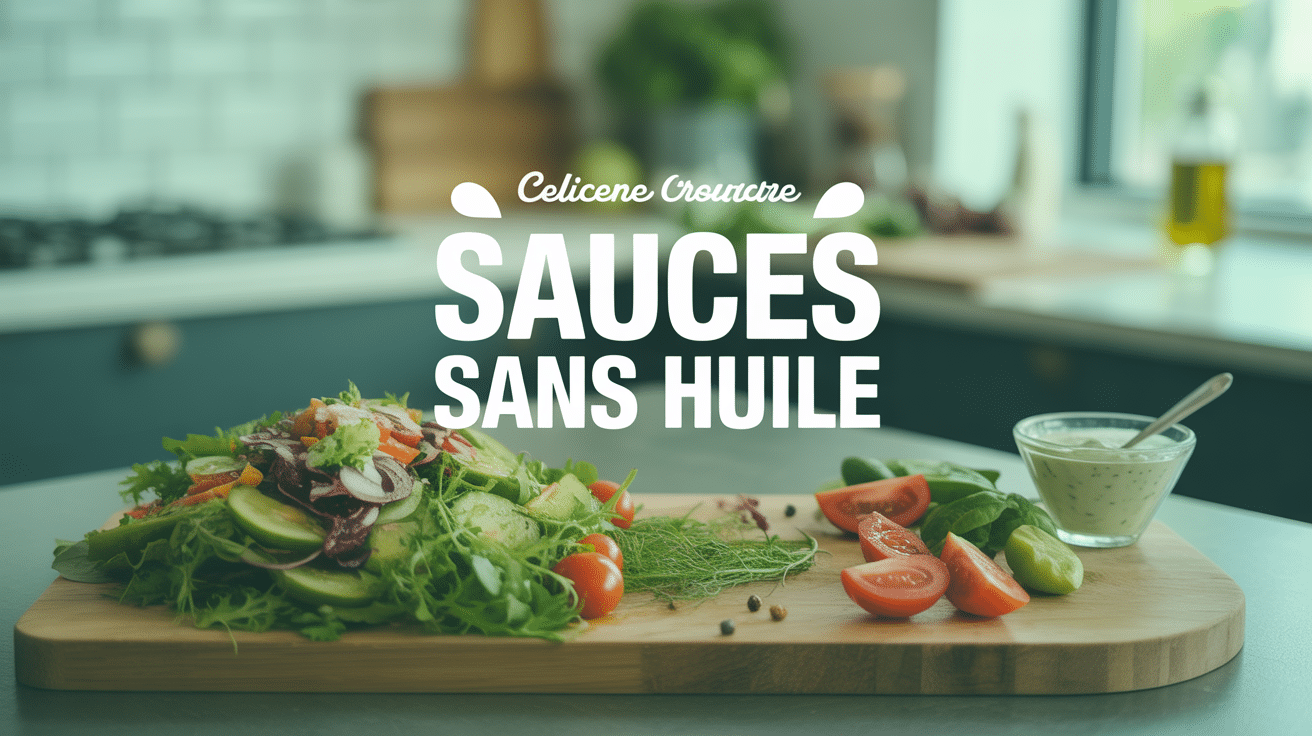 sauce sans huile pour salade et salade verte dans saladier