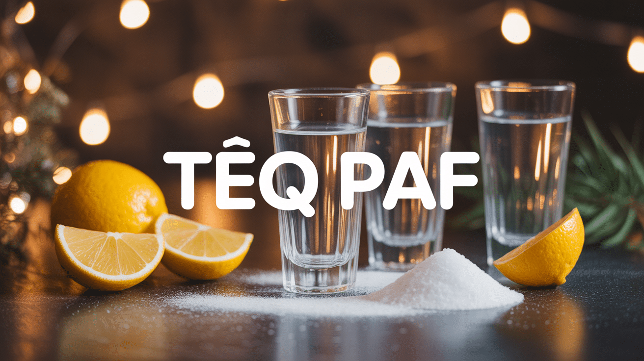 Ambiance teq paf avec verres à shot citron et sel