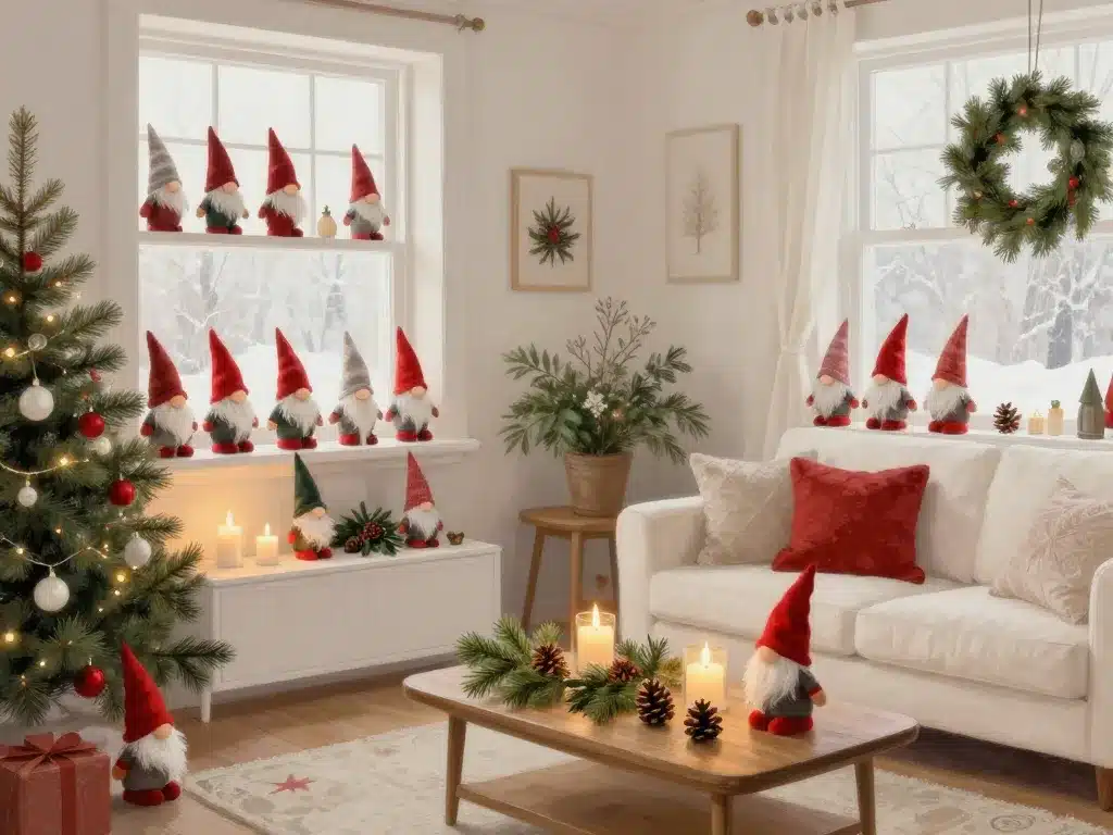 décoration intérieure avec gnomes de noel