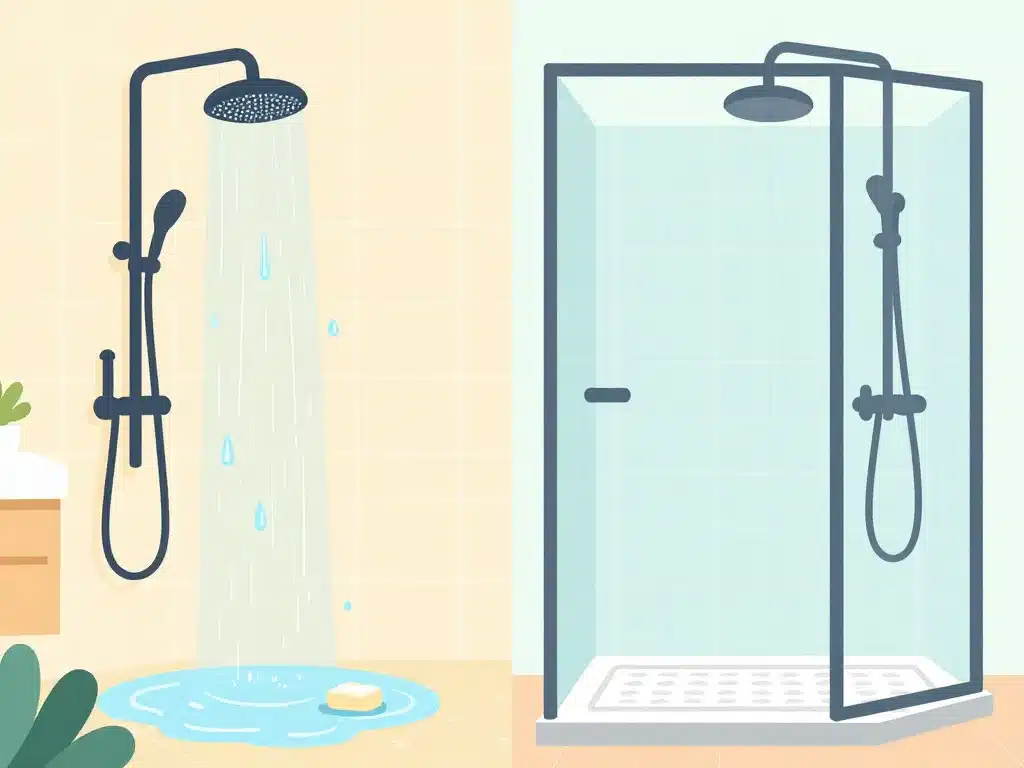 Comparatif avant après douche antidérapante