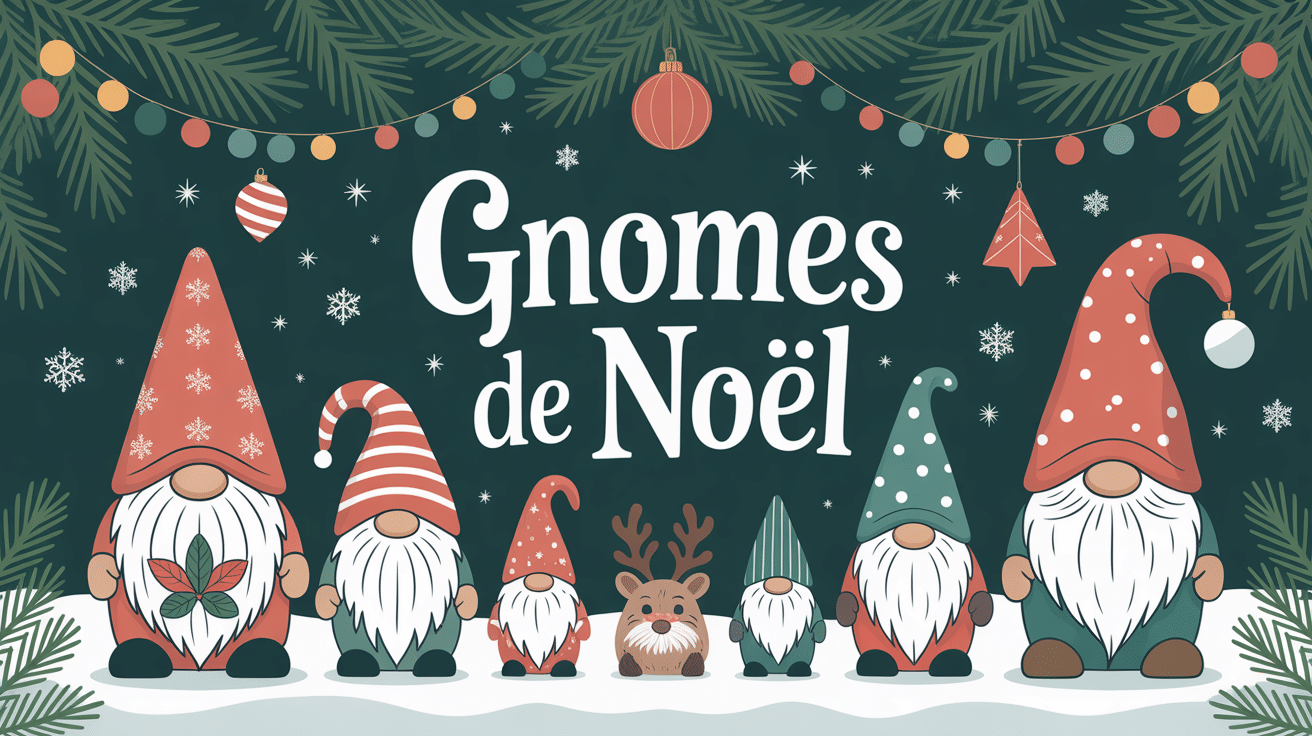 illustration gnomes de noel ambiance scandinave