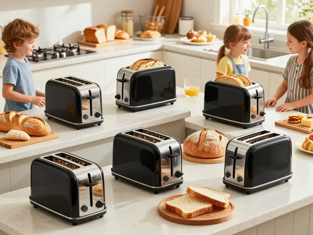 grille pain noir pour divers pains et famille