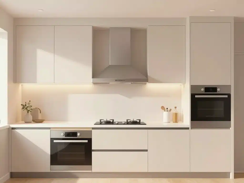 hauteur meuble haut cuisine avec hotte et plan de travail sécurisé