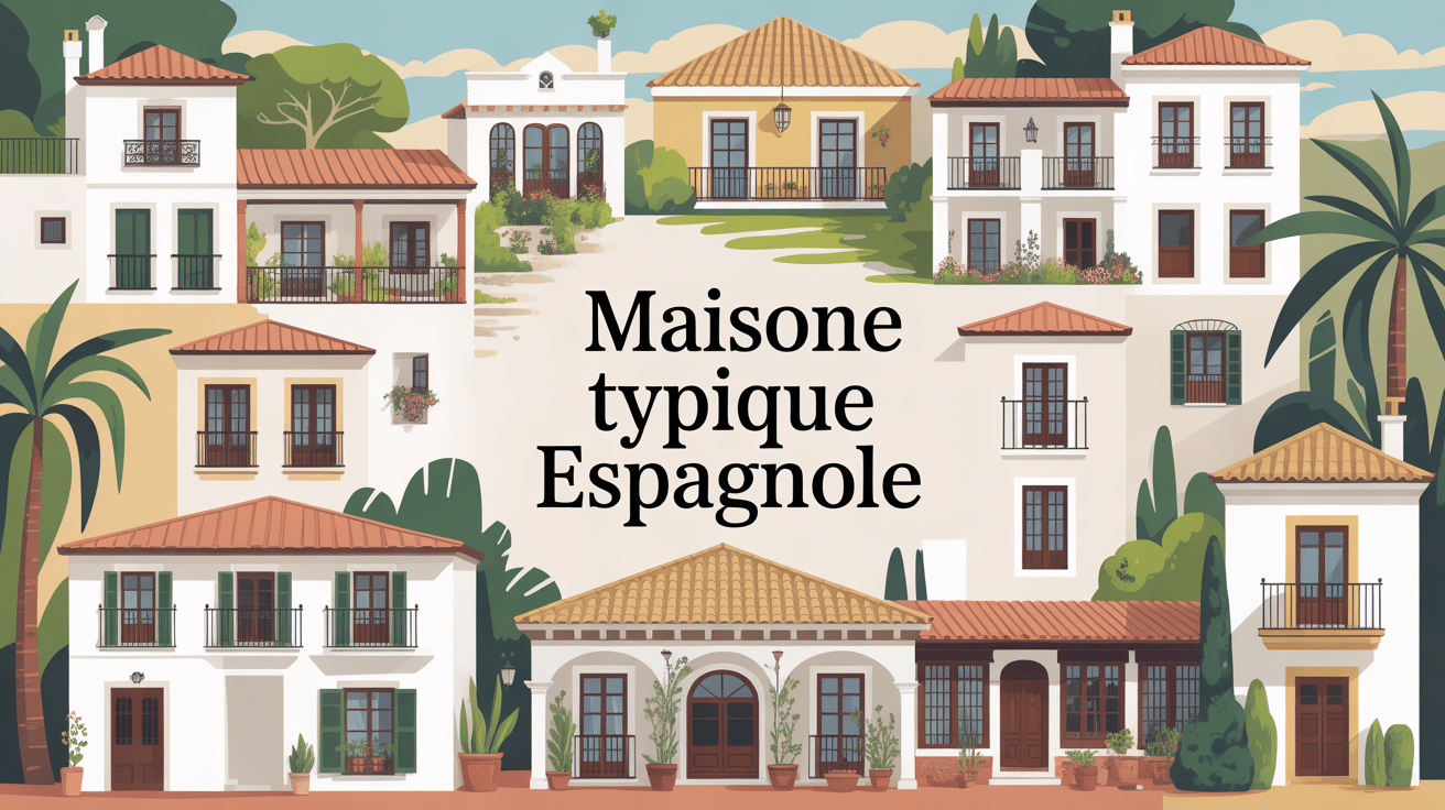 maison typique espagnole différents styles illustration harmonieuse