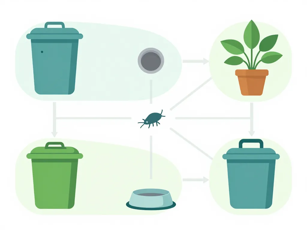 traiter moucheron cuisine hotspots évier poubelle plantes