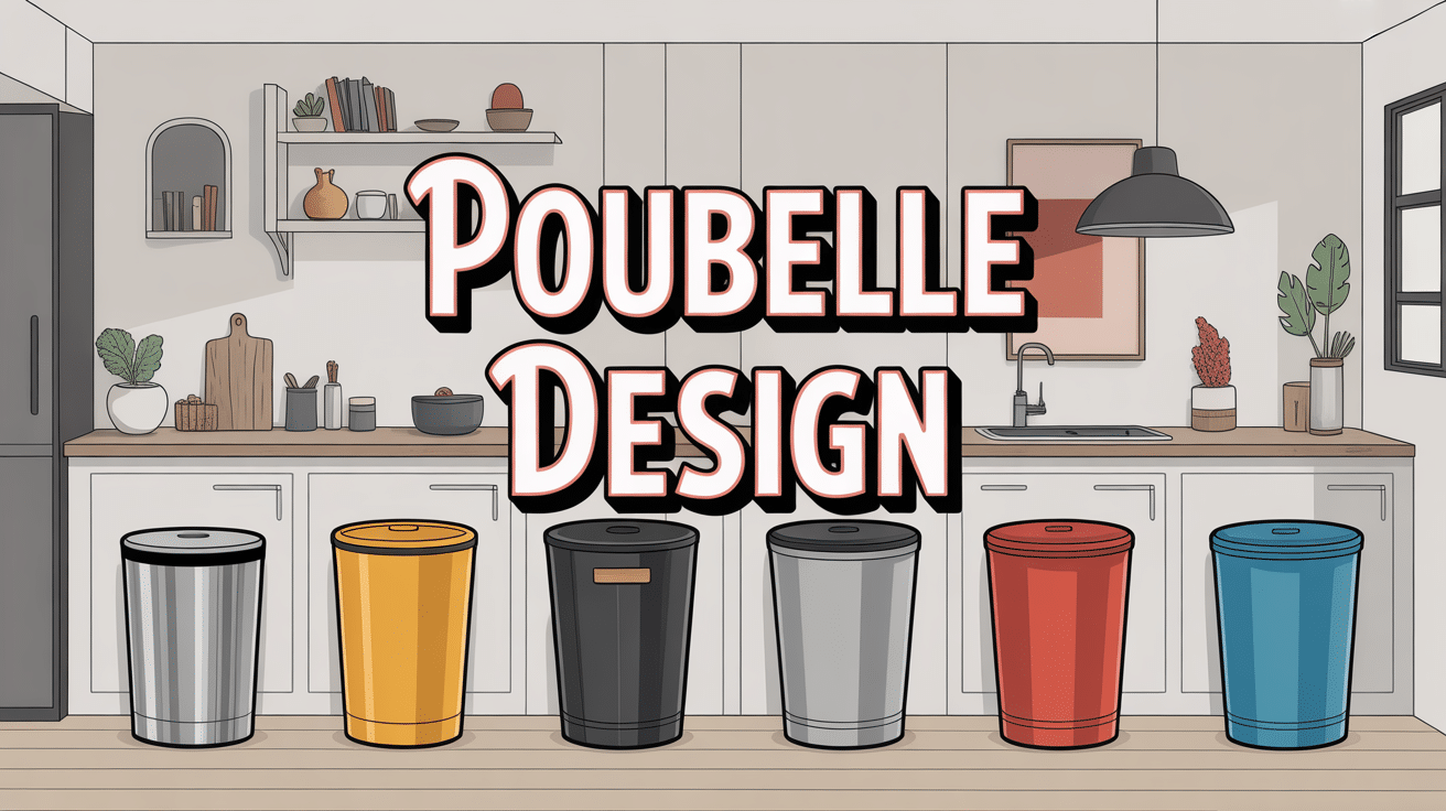 poubelle design stylisée dans cuisine, bureau et salle de bain moderne