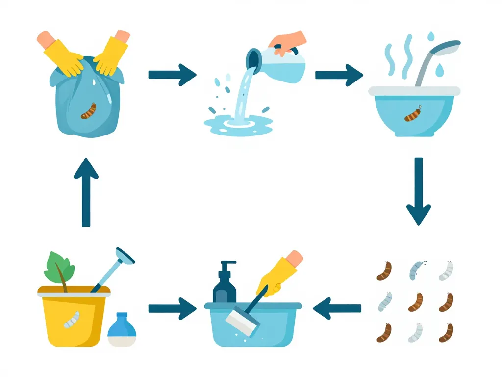 Gestes clé pour éliminer les asticots blancs en cuisine