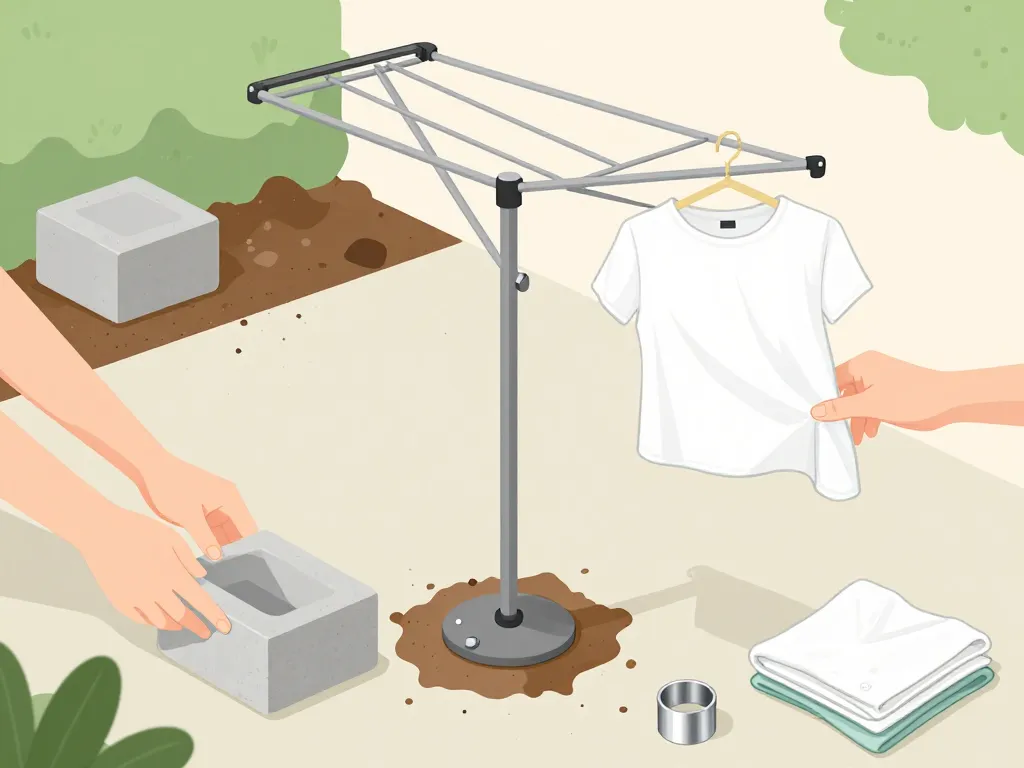 installation séchoir parapluie lidl étape par étape