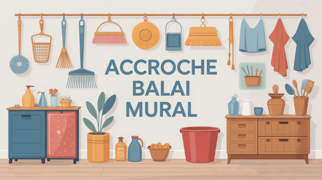 accroche balai mural et accessoires suspendus