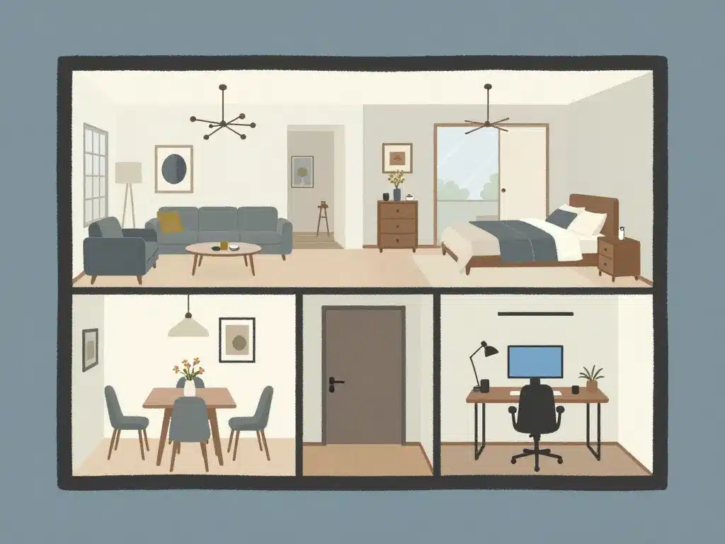 Pièces aménagées avec meuble design made in design