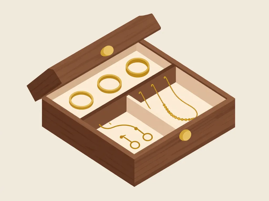 boite a bijoux bois interieur sections bagues colliers boucles