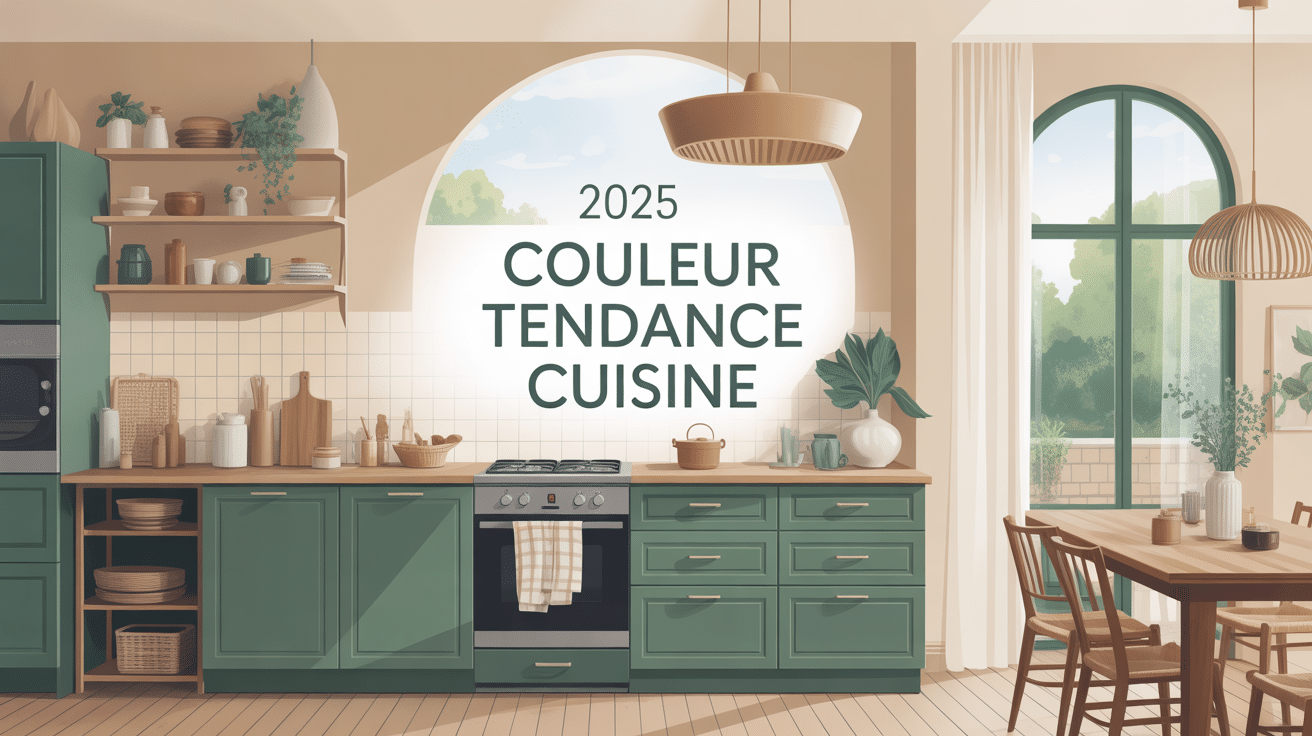 couleur tendance pour cuisine avec vert sauge bleu profond et beige