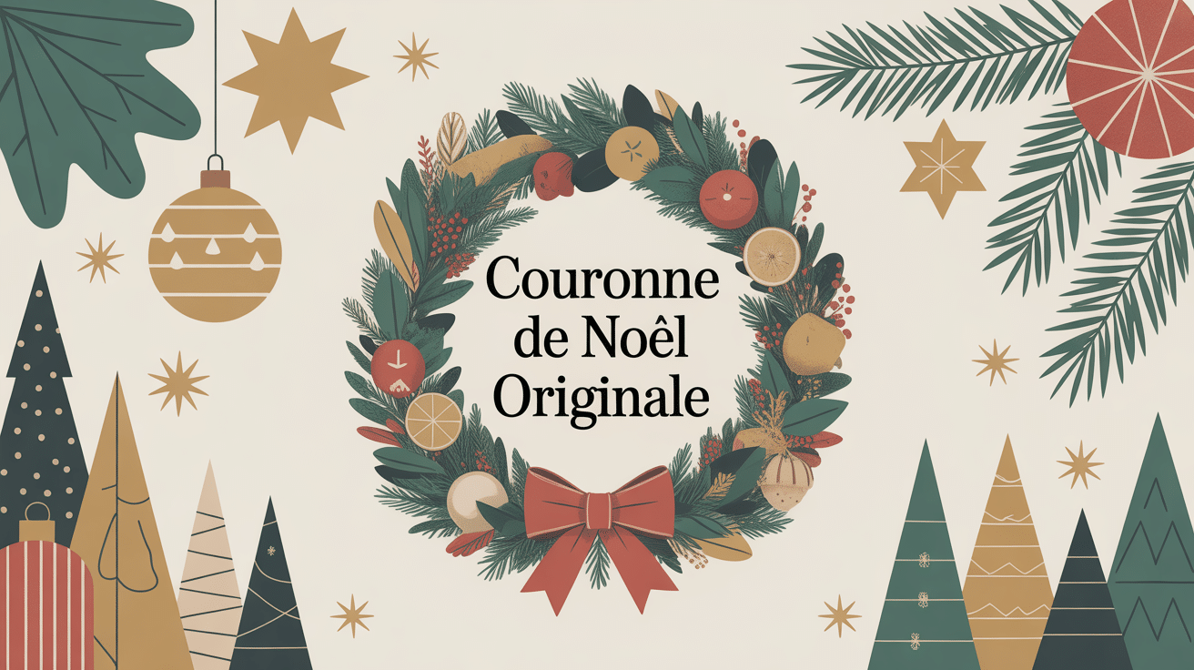 couronne de noel originale décorée éléments naturels et objets détournés