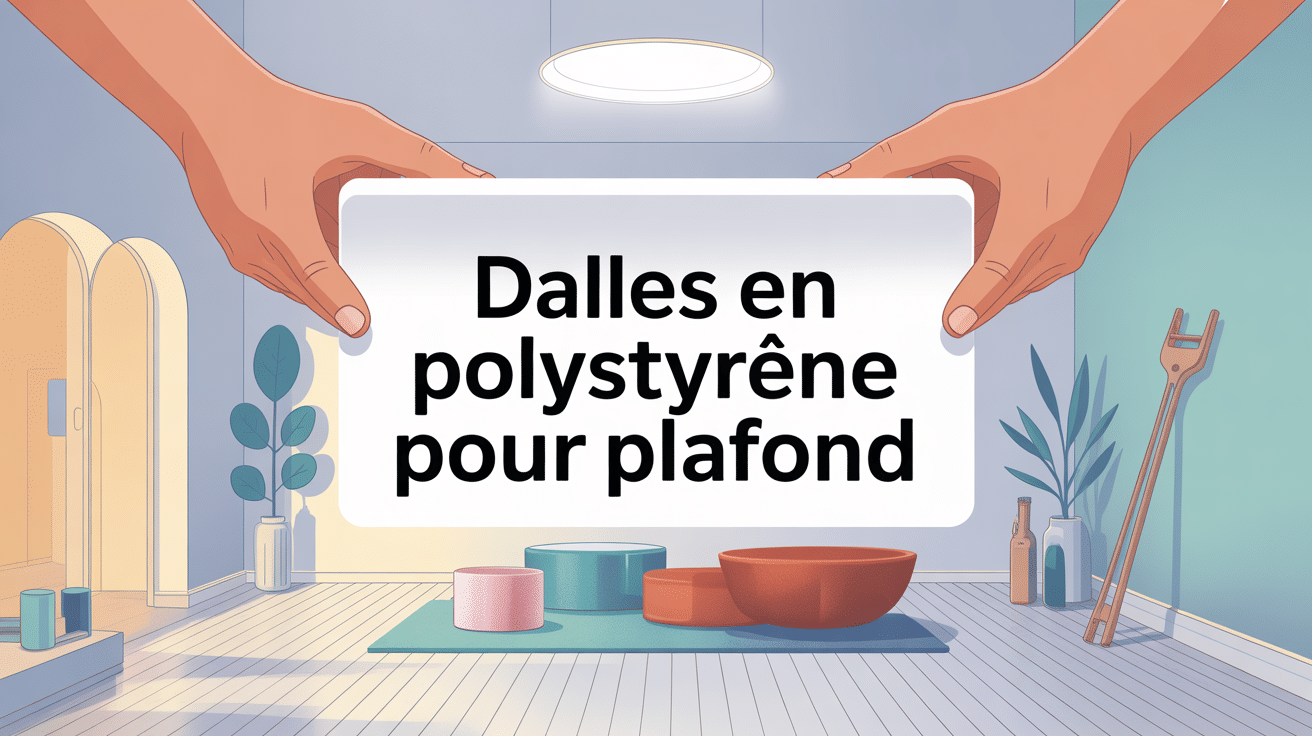 installation de dalles en polystyrène pour plafond dans un intérieur lumineux