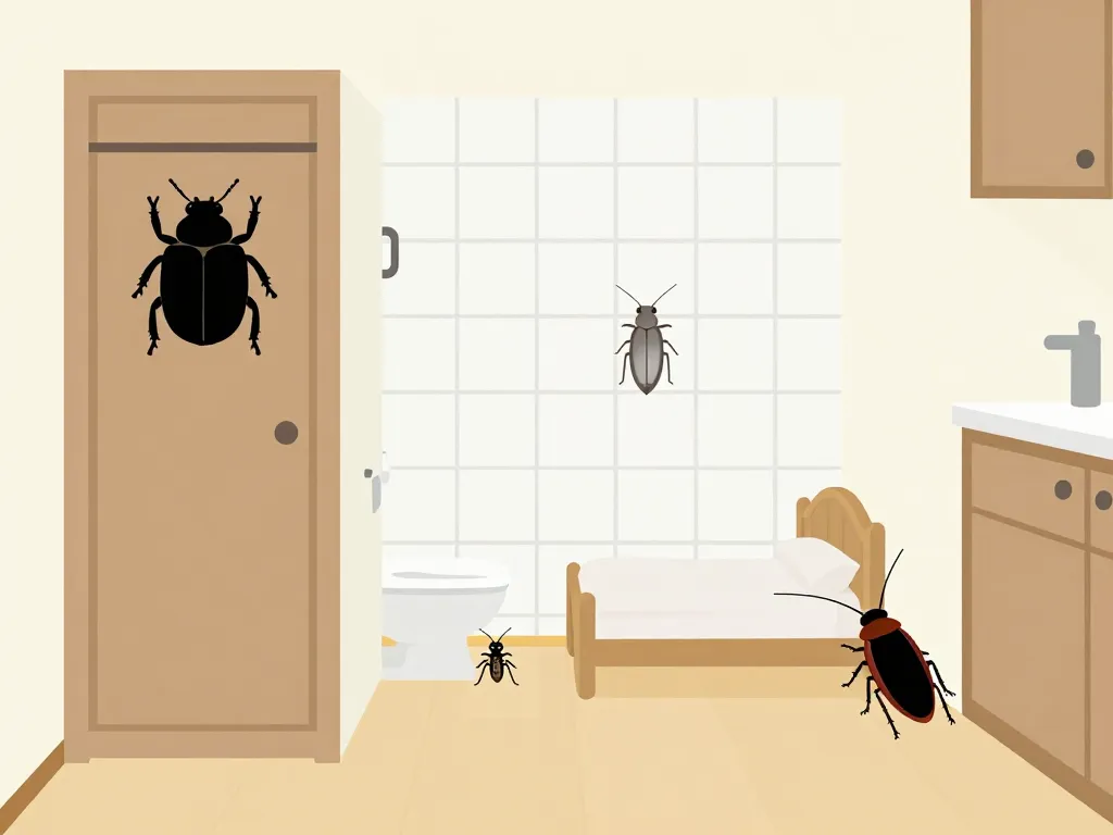 visuels d’identification insecte noir maison dans différentes pièces