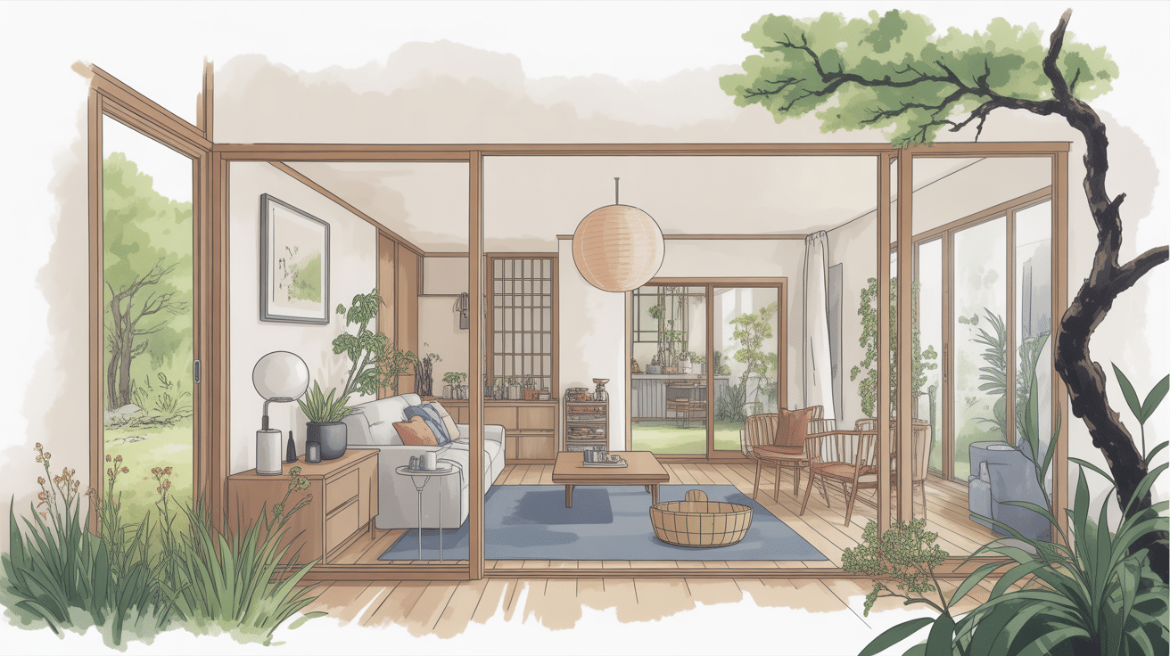 japonais deco maison moderne sereine et épurée