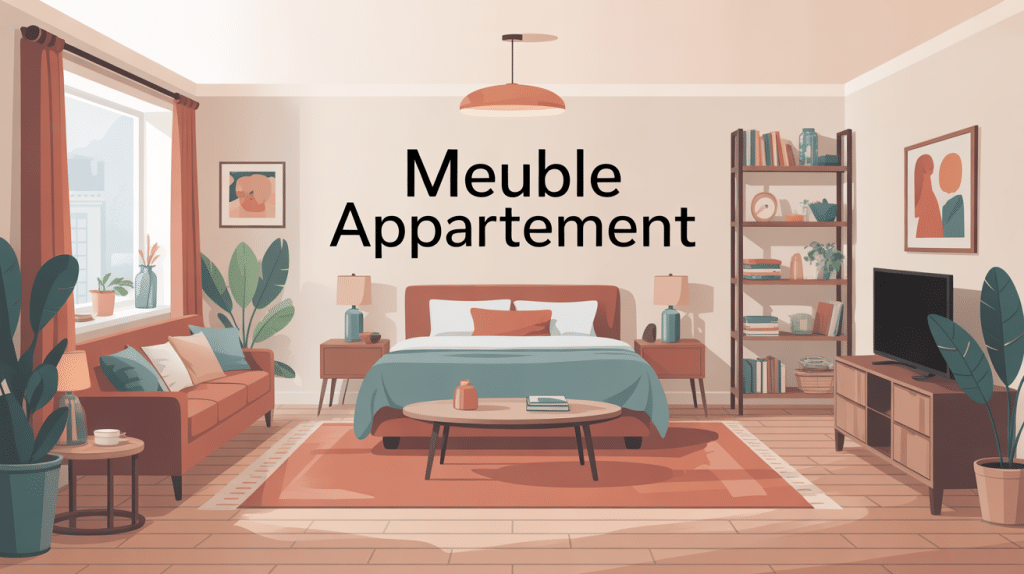 meuble appartement illustration pièce lumineuse optimisée