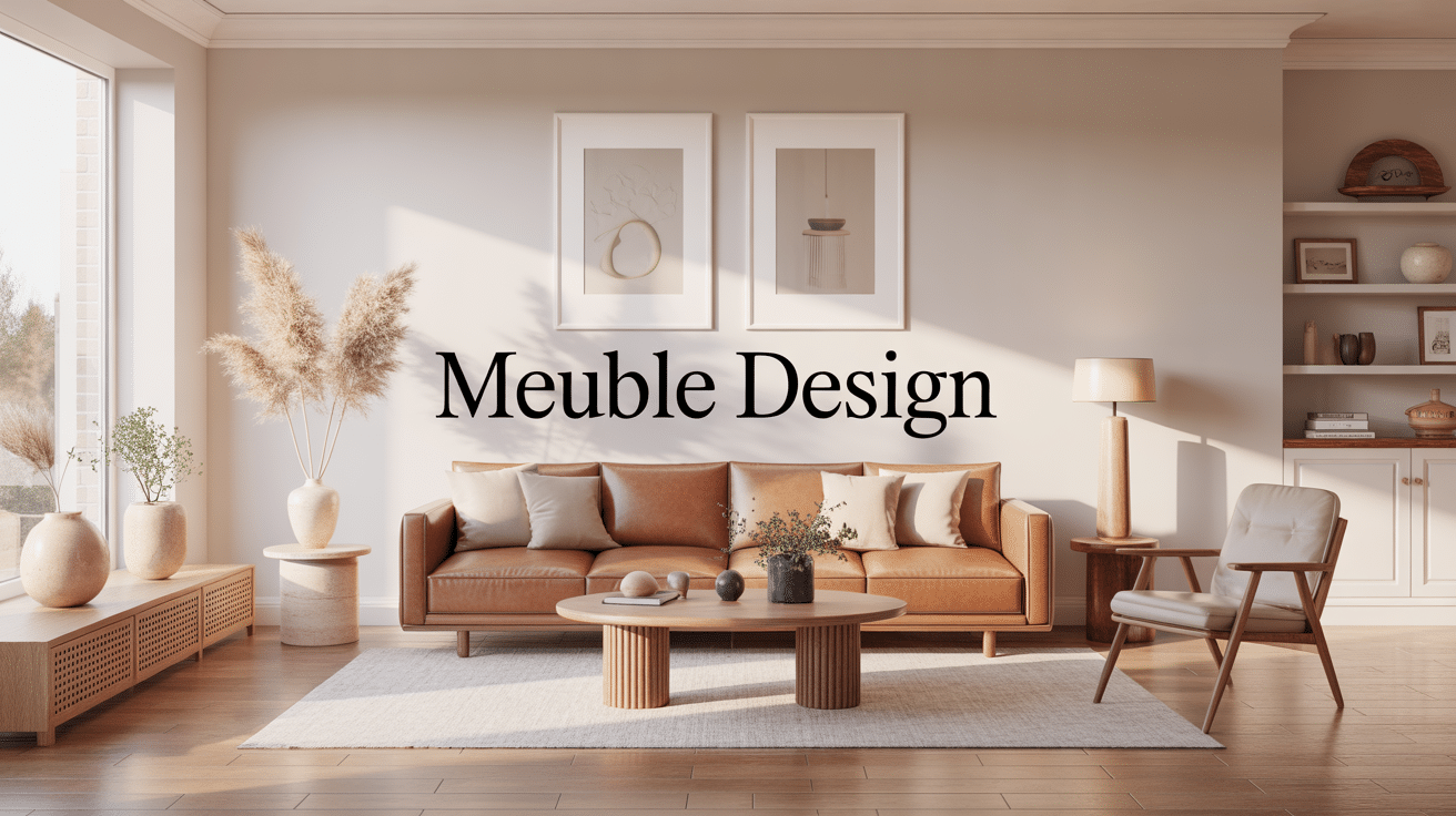 Salon élégant avec meuble design made in design